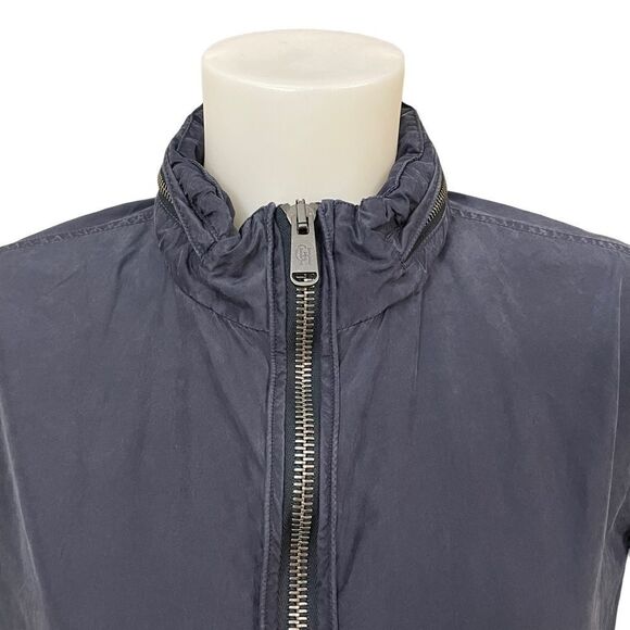 GIEVES & HAWKES WOMEN’s HOODED lightweight Silk basic jacket navy sz medium - Picture 3 of 13